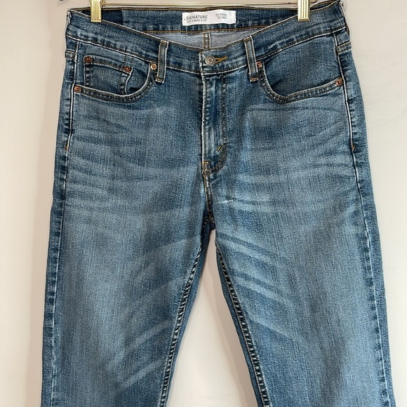 Signature Levi Strauss & Co Men’s S51 Straight Leg Jeans Medium Wash Denim 32 34 - Picture 3 of 10